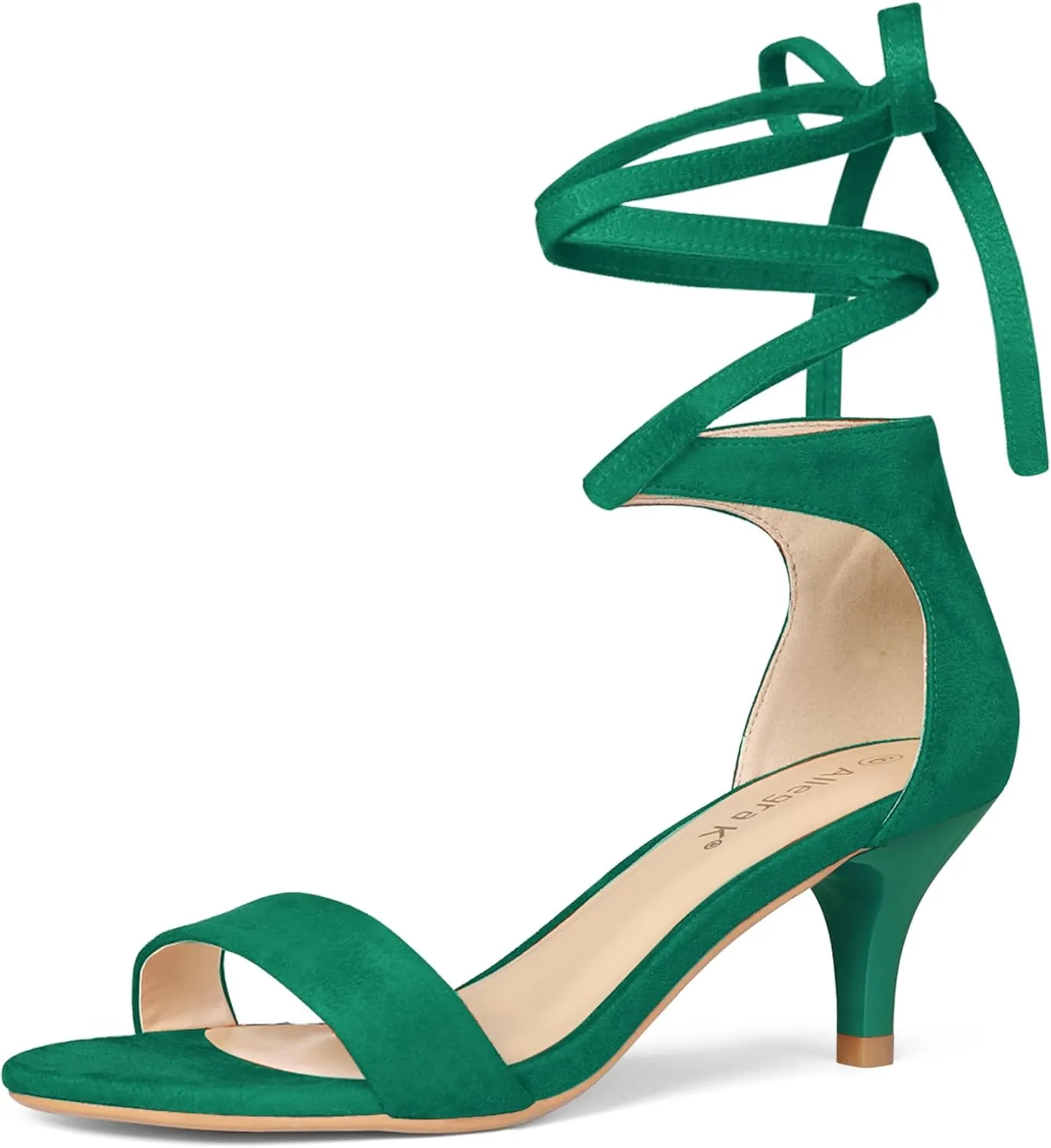 Allegra K Women's Kitten Heel Lace Up Sandals