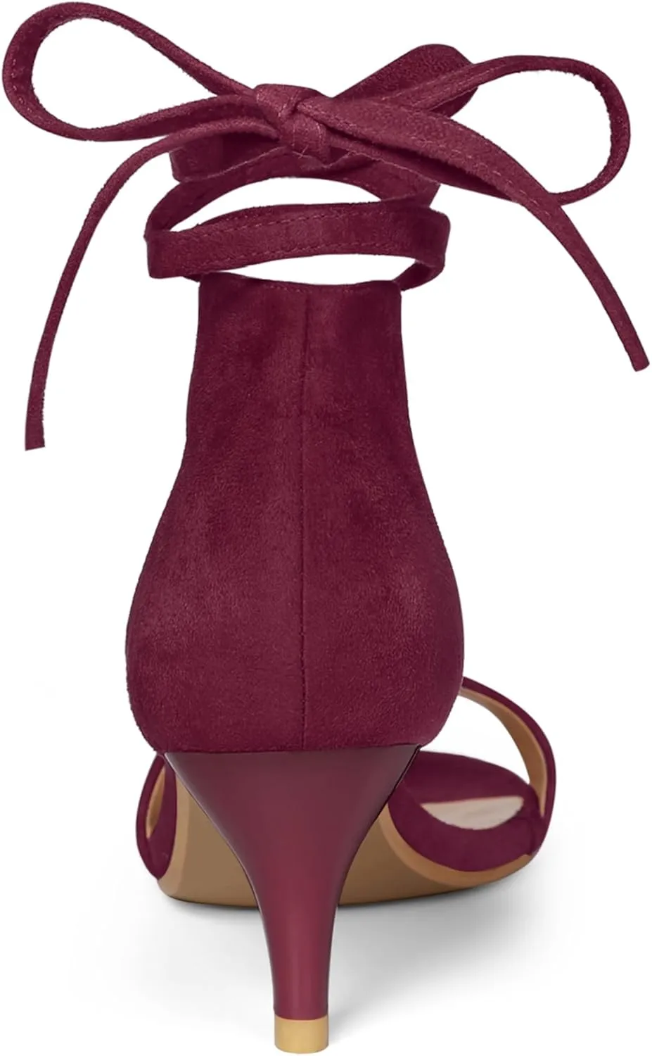 Allegra K Women's Kitten Heel Lace Up Sandals