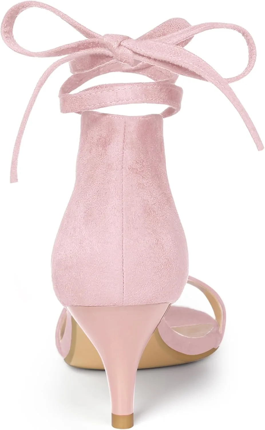 Allegra K Women's Kitten Heel Lace Up Sandals