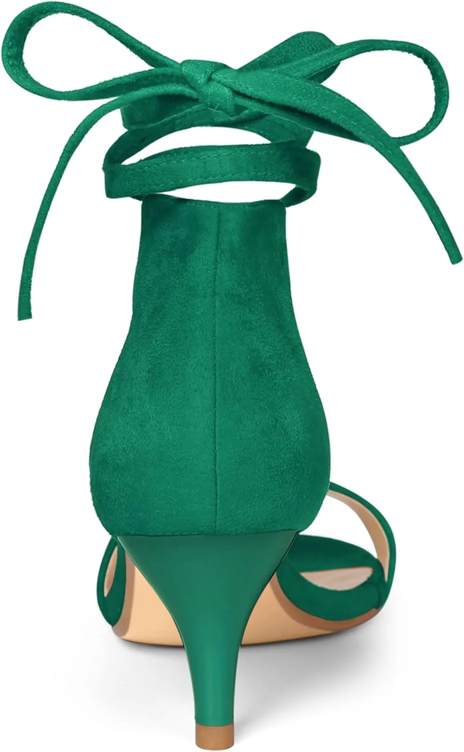 Allegra K Women's Kitten Heel Lace Up Sandals