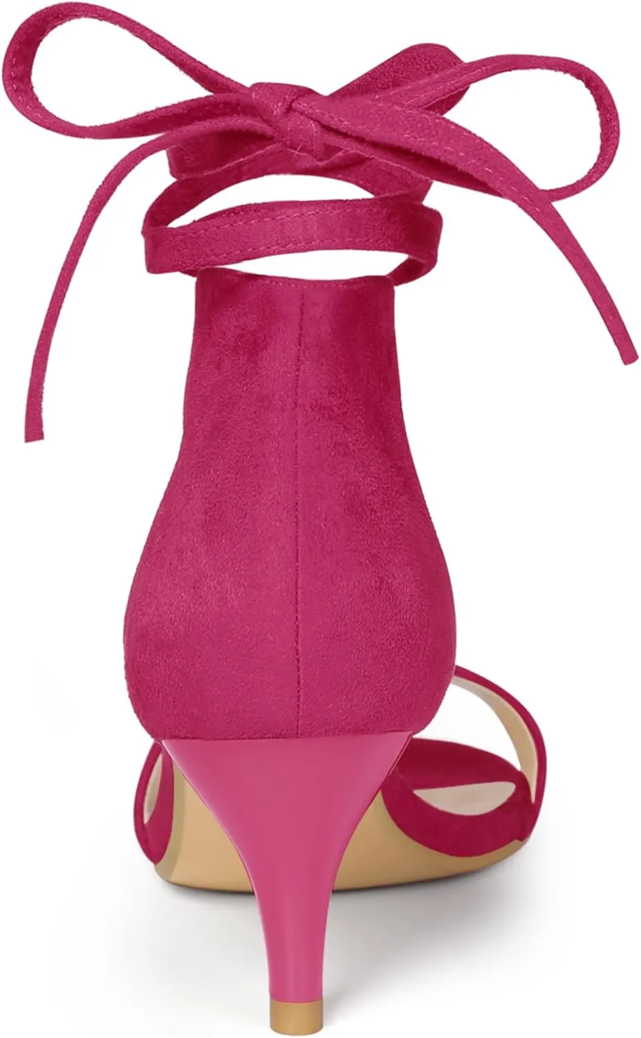 Allegra K Women's Kitten Heel Lace Up Sandals