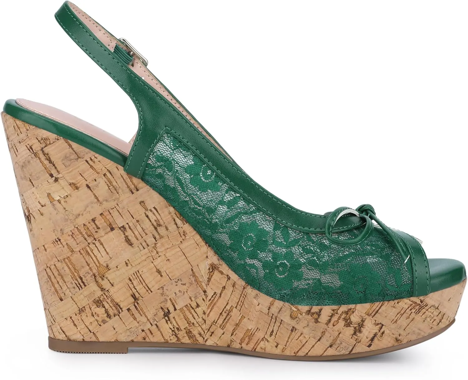 Allegra K Women's Lace Platform Wedges Wedge Heel Sandals