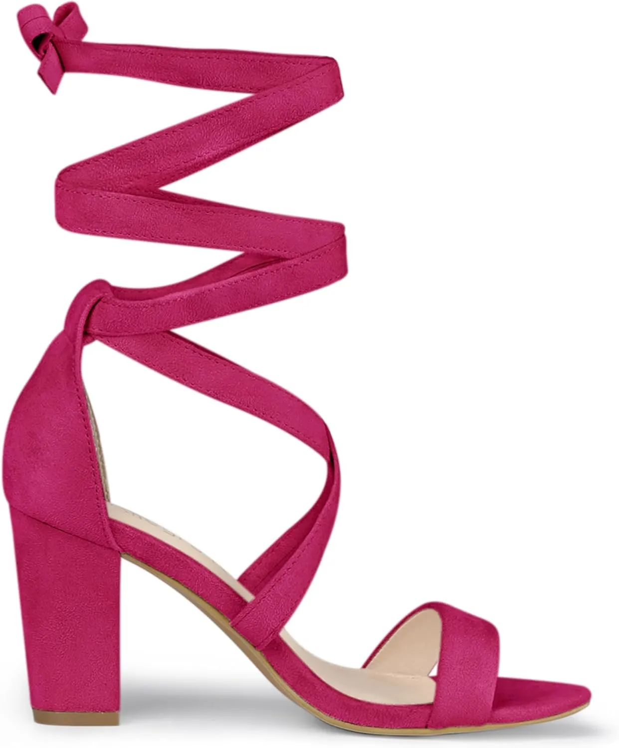 Allegra K Women's Lace Up Block Heels Sandals