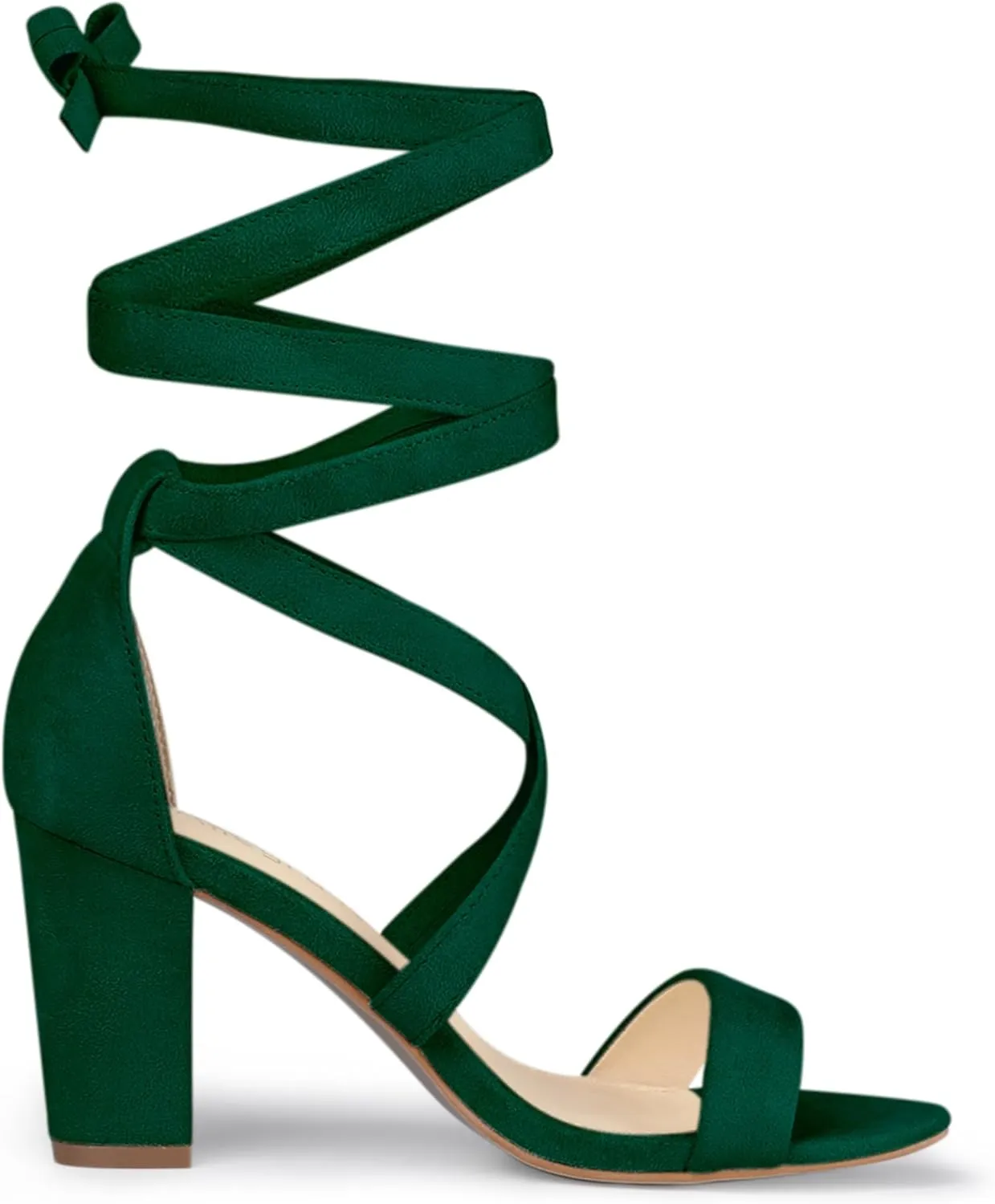 Allegra K Women's Lace Up Block Heels Sandals