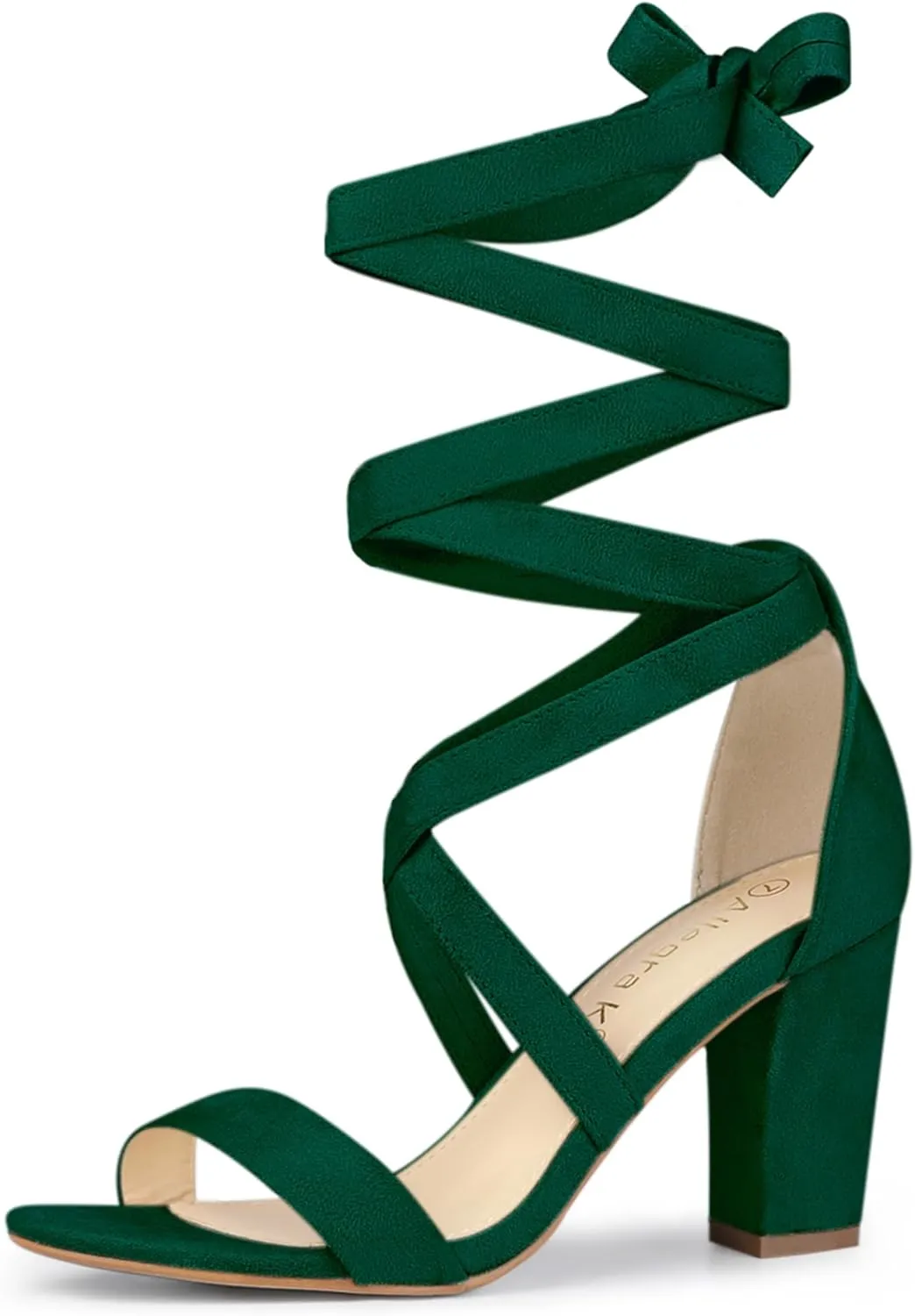 Allegra K Women's Lace Up Block Heels Sandals