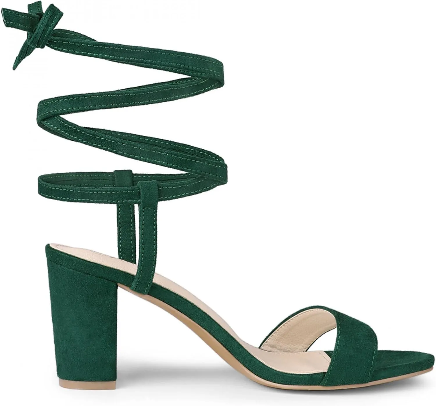 Allegra K Women's Lace Up Chunky Heels Sandals