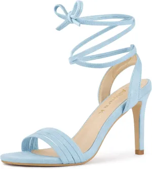 Allegra K Women's Lace Up Strappy Heels Stiletto High Heels Sandals