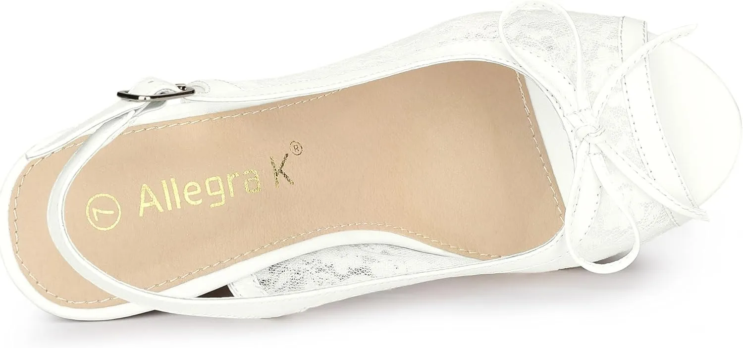 Allegra K Women's Lace Wedges Sandals
