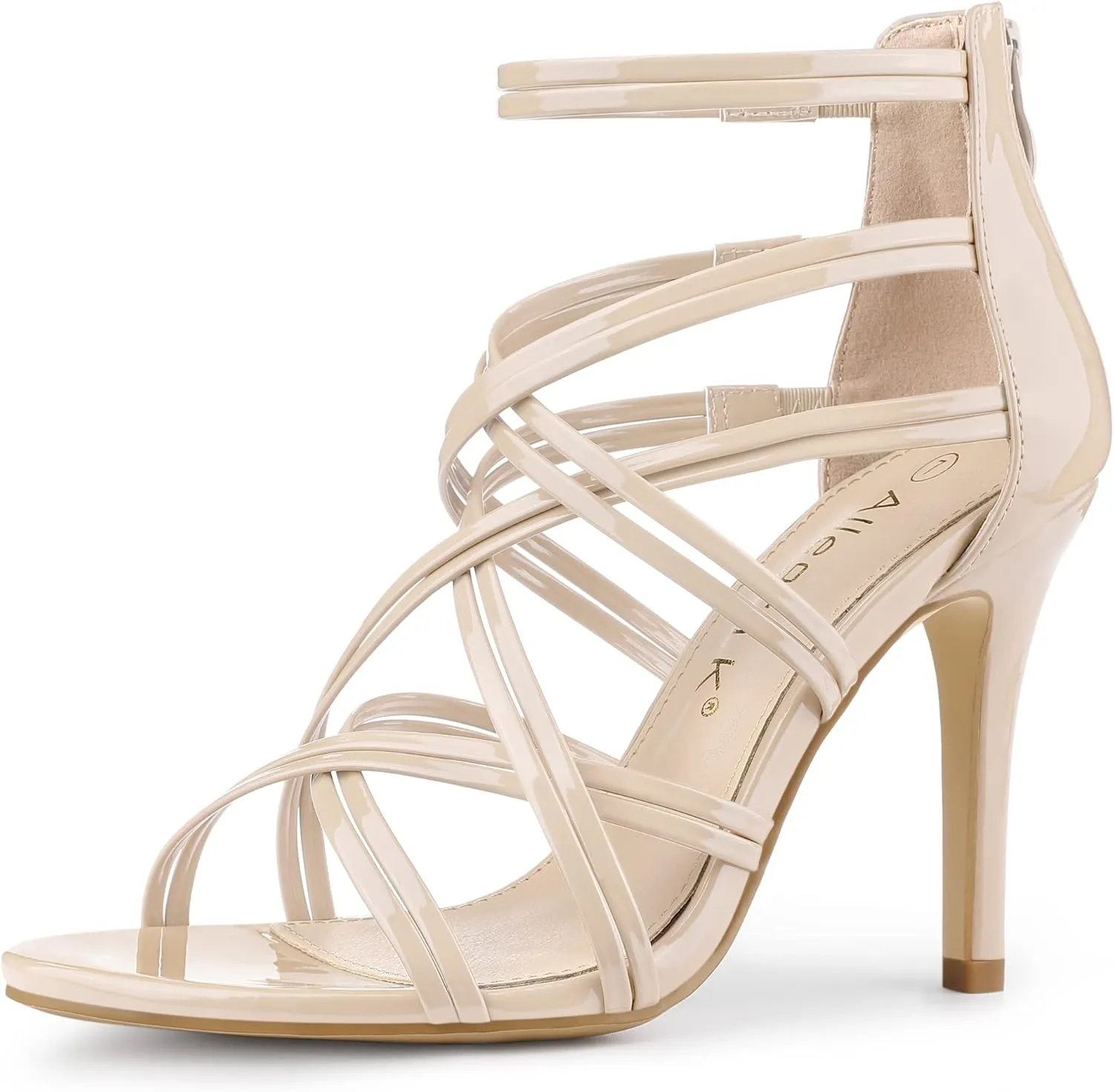 Allegra K Women's Open Toe Strappy Stiletto Heel Lace Up Sandals