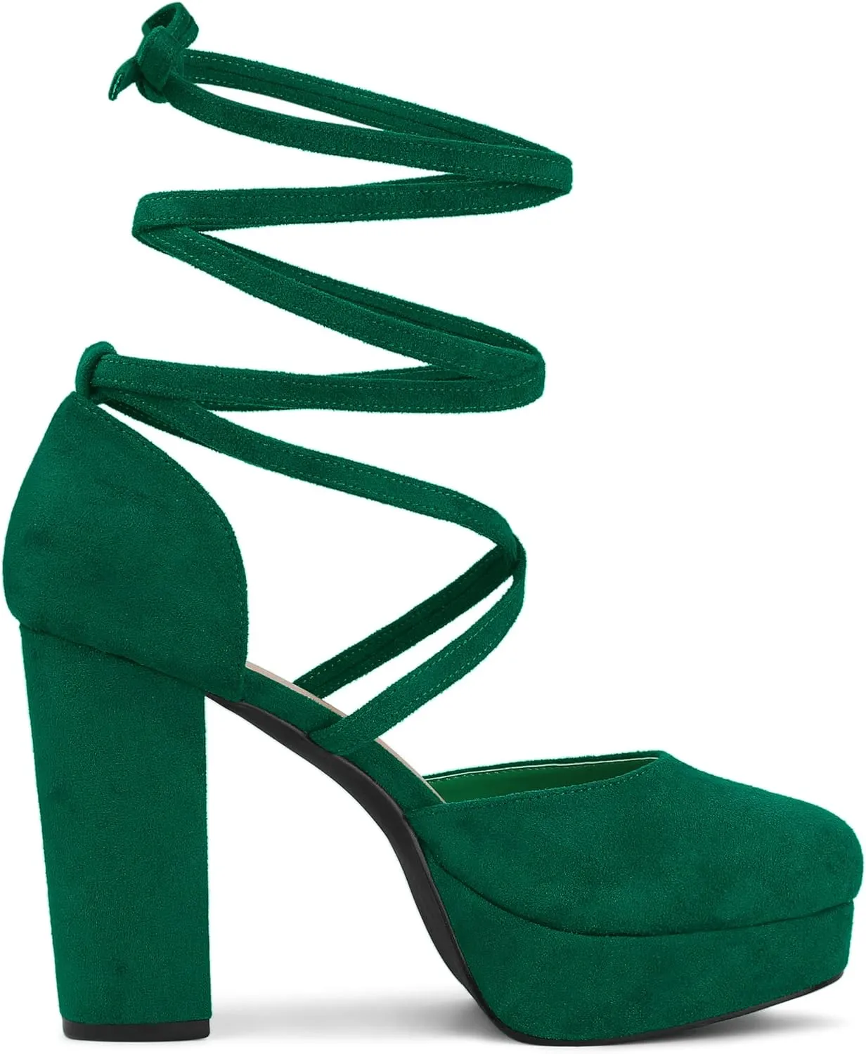 Allegra K Women's Platform Block Heel Lace Up Pumps Sandals