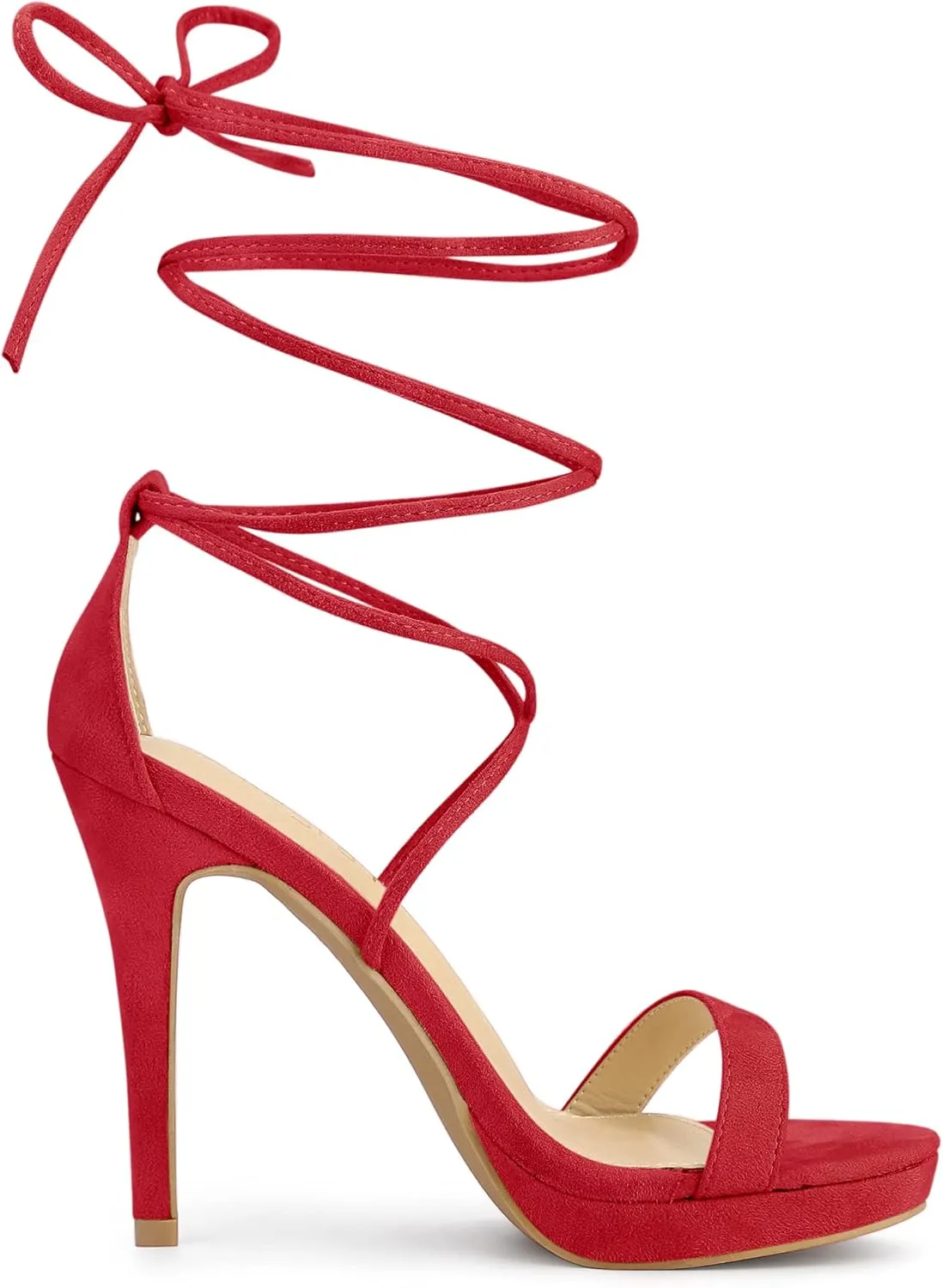 Allegra K Women's Platform Stiletto Heels Lace Up Sandals