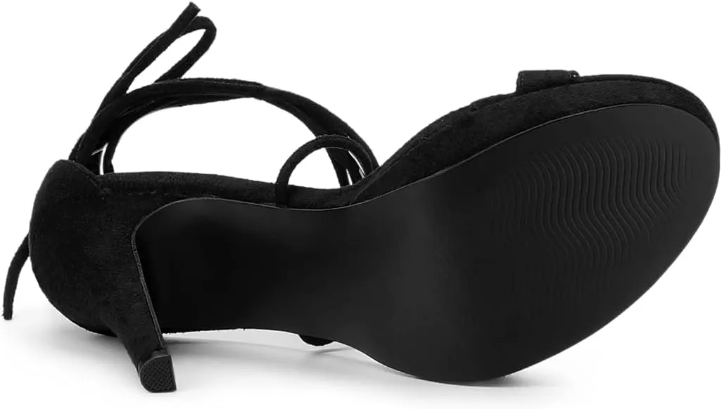 Allegra K Women's Platform Stiletto Heels Lace Up Sandals