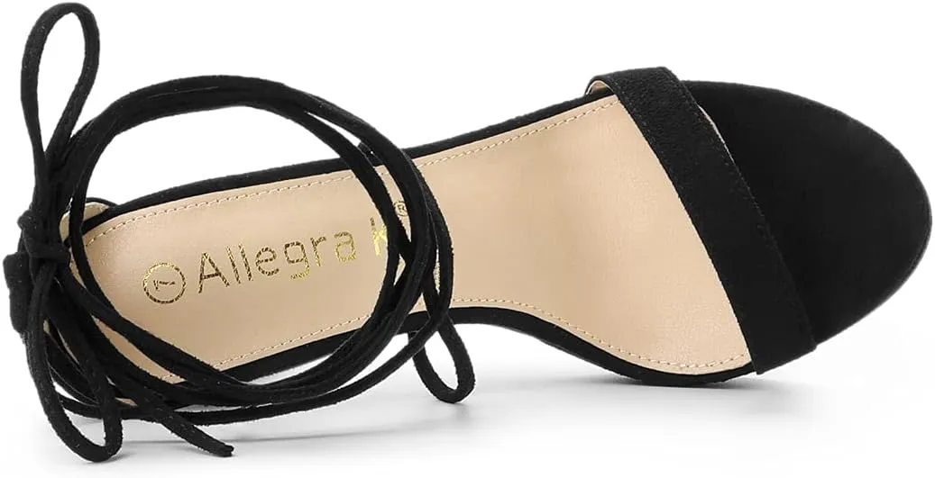 Allegra K Women's Platform Stiletto Heels Lace Up Sandals