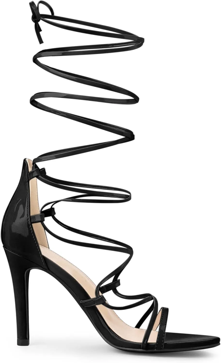 Allegra K Women's Strappy Straps Lace Up Stiletto Heel Sandals
