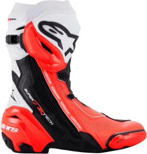 Alpinestars Supertech R Vented Boots-Black/White/Red Fluo-41
