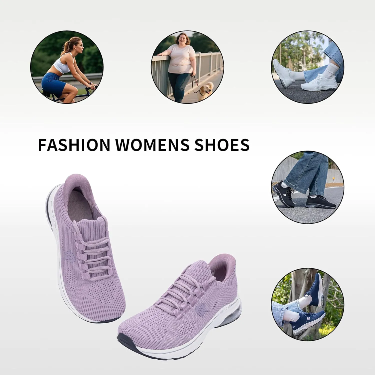 Autper Wide Toe Box Sneakers Women Slip-On Comfortable Air Walking Shoes with Arch Support Plantar Fasciitis Tennis Running Gym Athletic Shoes US6-11