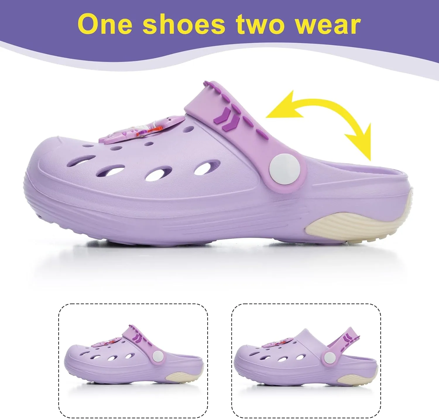 Beach Vacation Essentials Clogs for Toddler Kids Cute Cartoon Garden Water Shower Shoes Slides Slippers Pool Sandals Gifts for Boys Girls
