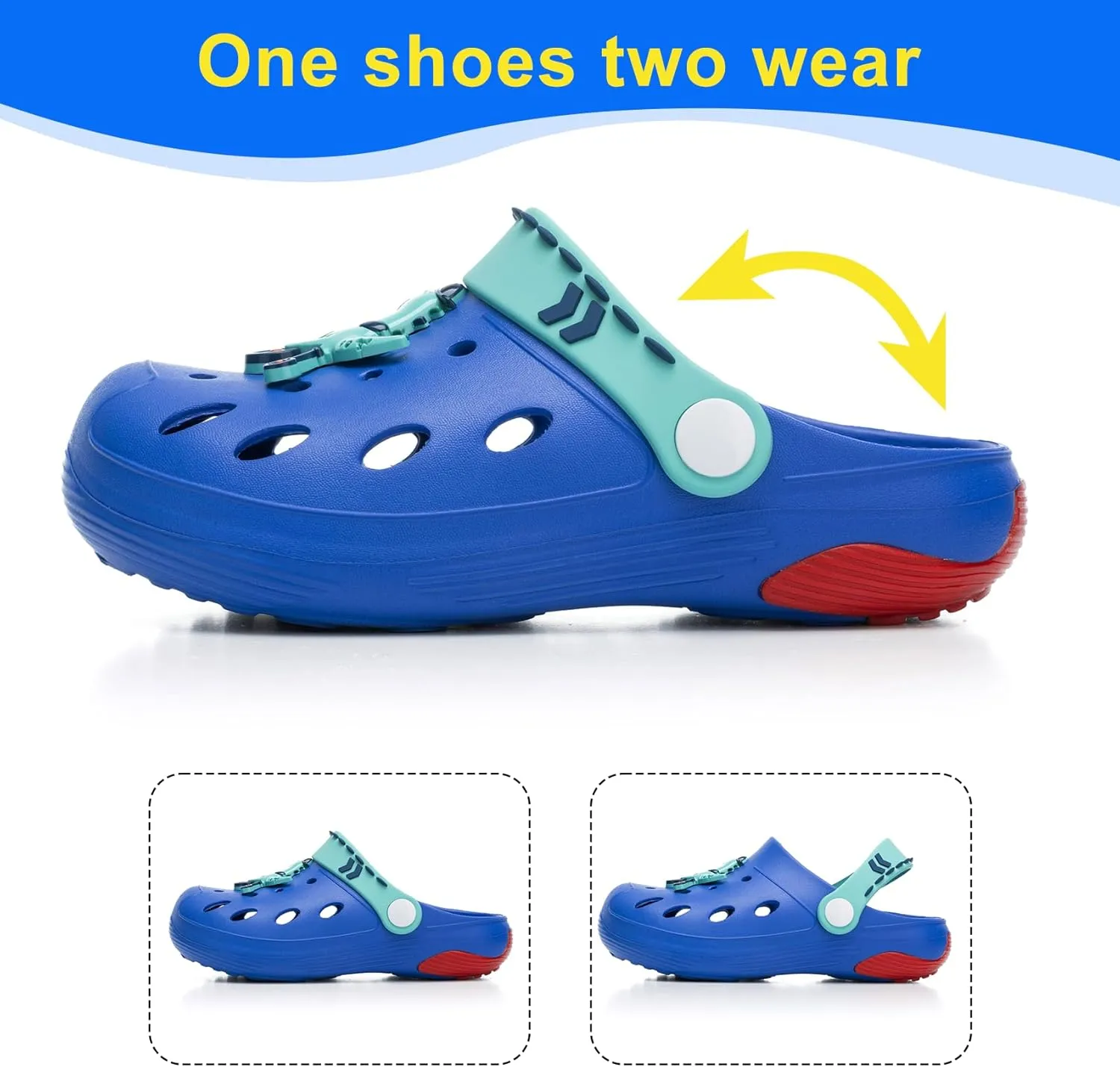 Beach Vacation Essentials Clogs for Toddler Kids Cute Cartoon Garden Water Shower Shoes Slides Slippers Pool Sandals Gifts for Boys Girls