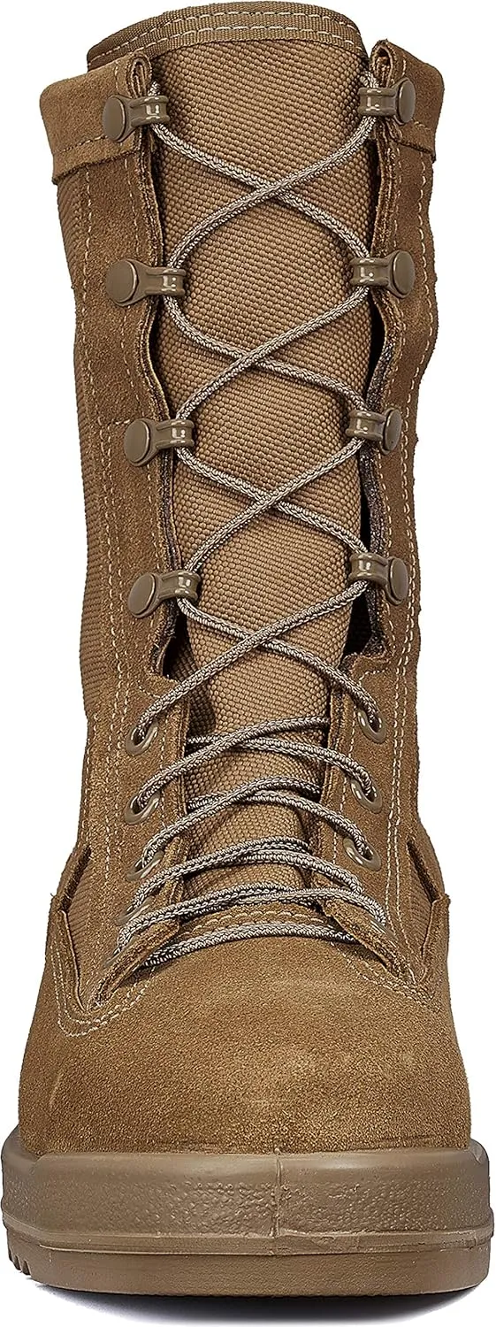 Belleville 330COY ST 8 Inch Hot Weather Steel Toe Flight Combat Boots for Men - AR 670-1/AFI 36-2903 Coyote Brown USMC Navy Air Force with FOD Traction Outsole; Berry Compliant