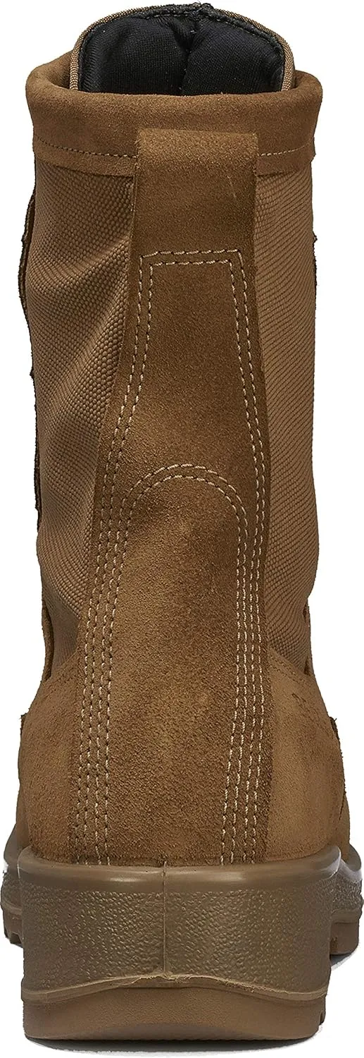 Belleville 330COY ST 8 Inch Hot Weather Steel Toe Flight Combat Boots for Men - AR 670-1/AFI 36-2903 Coyote Brown USMC Navy Air Force with FOD Traction Outsole; Berry Compliant