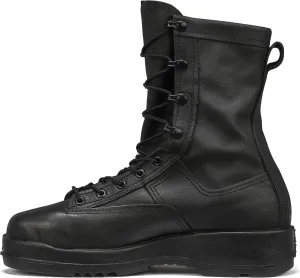 Belleville 800 ST 8” Waterproof Steel Toe Flight and Flight Deck Combat Boots for Men - US Navy Black Leather with Gore-Tex Lining and Vibram Outsole; Berry Compliant, Black - 9.5 R
