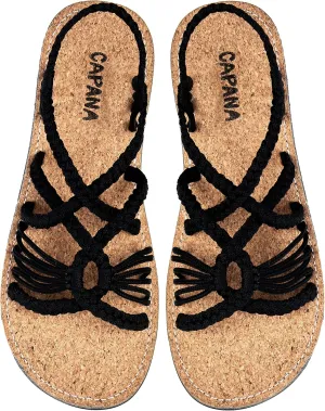 Capana Woven Women's Flat Sandals - Strappy Braided, Beach Sandals for Women Dressy Summer, Rope Bohemian Sandals, Spring Casual Womens Shoes, Comfy Boho Flats for Teen Girls – Relax (2nd Version)