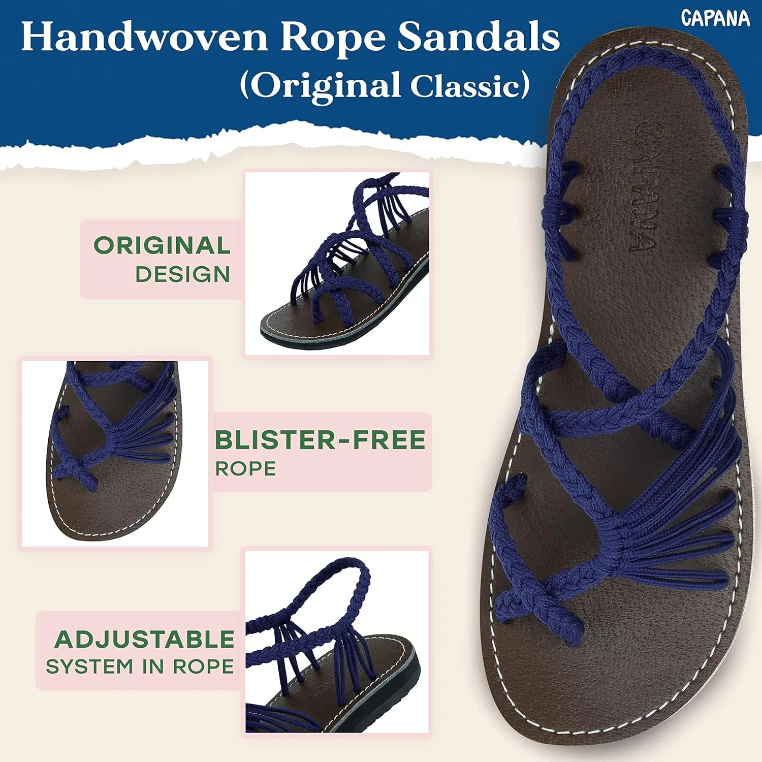 Capana Woven Women's Flat Sandals - Strappy Braided Sandals, Beach Sandals for Women Dressy Summer, Rope Bohemian Sandals, Spring Casual Womens Shoes, Comfy Boho Flats for Teen Girls – Banyan