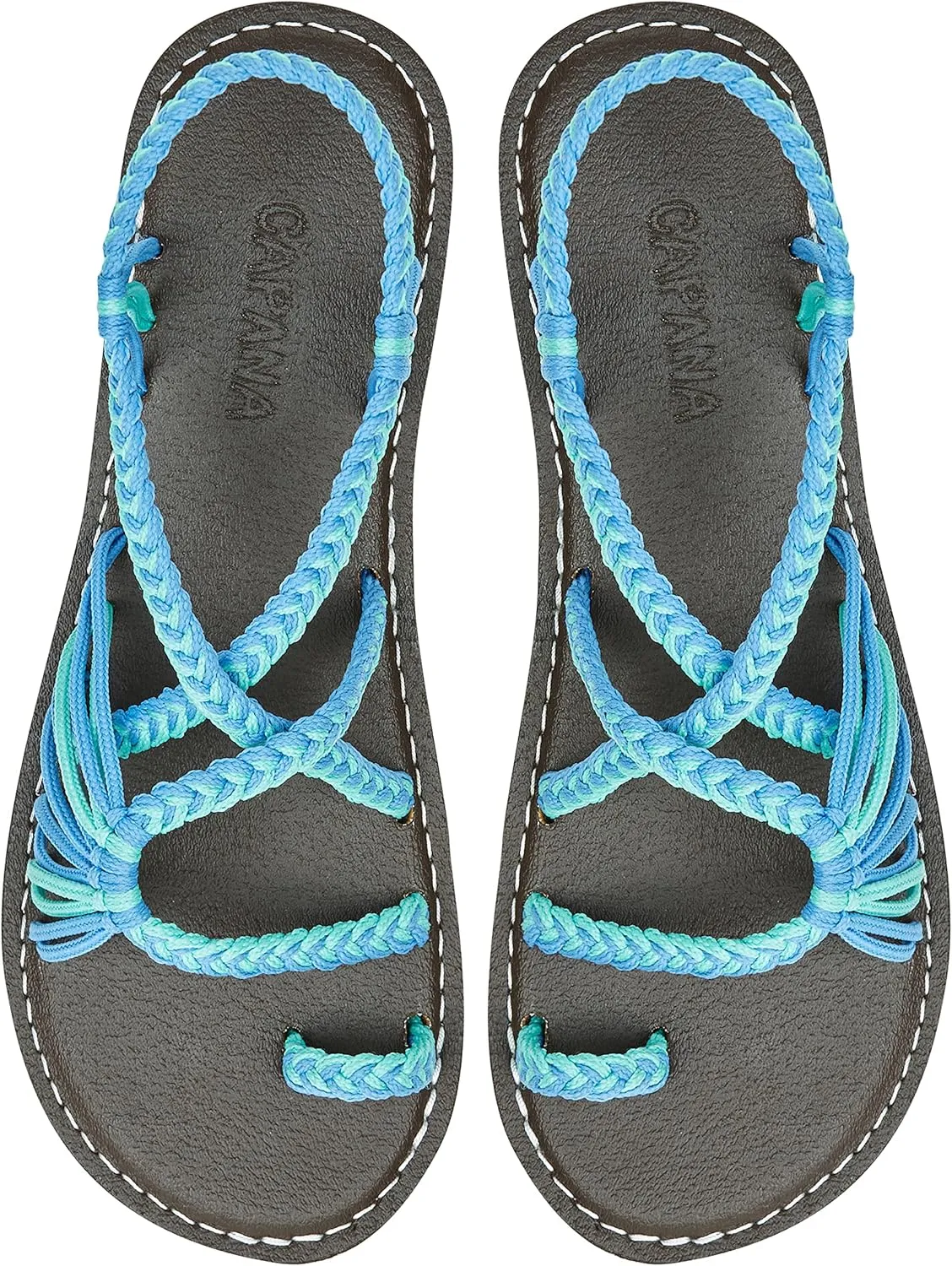 Capana Woven Women's Flat Sandals - Strappy Braided Sandals, Beach Sandals for Women Dressy Summer, Rope Bohemian Sandals, Spring Casual Womens Shoes, Comfy Boho Flats for Teen Girls – Commune
