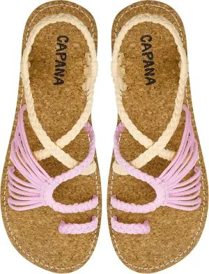 Capana Woven Women's Flat Sandals - Strappy Braided Sandals, Beach Sandals for Women Dressy Summer, Rope Bohemian Sandals, Spring Casual Womens Shoes, Comfy Boho Flats for Teen Girls – Commune