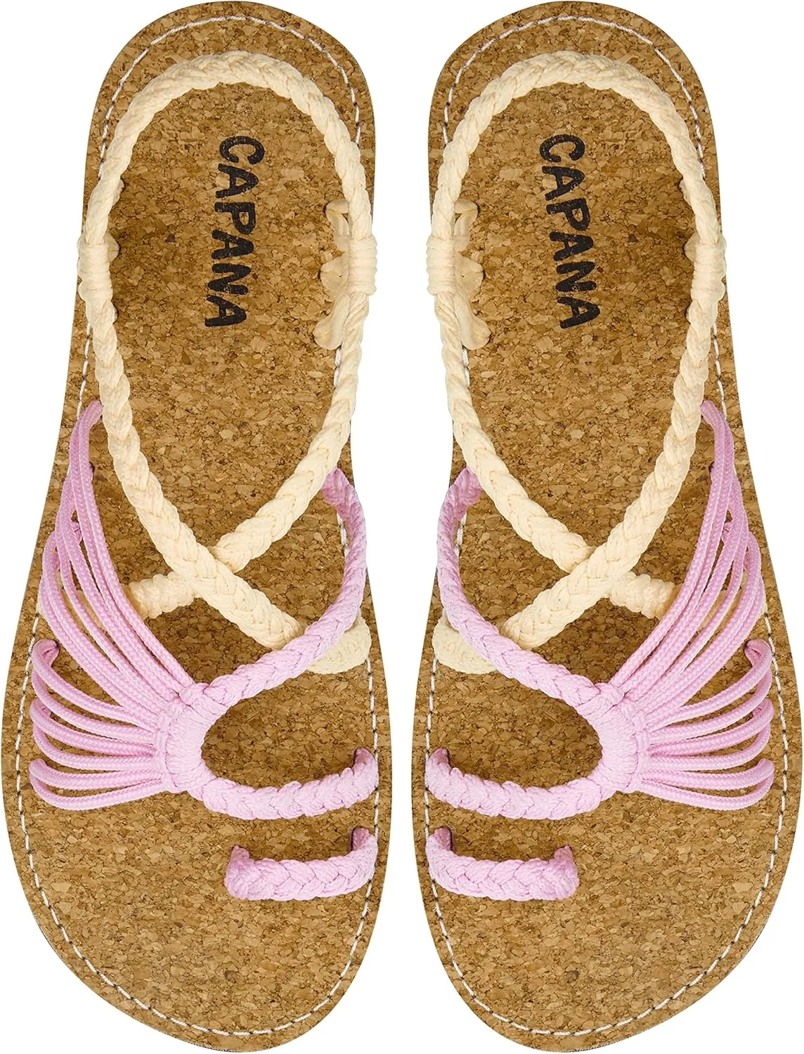 Capana Woven Women's Flat Sandals - Strappy Braided Sandals, Beach Sandals for Women Dressy Summer, Rope Bohemian Sandals, Spring Casual Womens Shoes, Comfy Boho Flats for Teen Girls – Commune