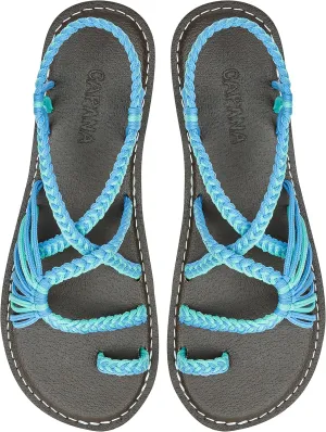 Capana Woven Women's Flat Sandals - Strappy Braided Sandals, Beach Sandals for Women Dressy Summer, Rope Bohemian Sandals, Spring Casual Womens Shoes, Comfy Boho Flats for Teen Girls – Commune
