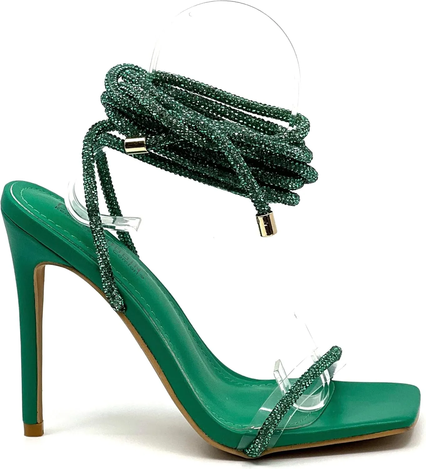 Cape Robbin Women's Rhinestone Lace Up High Heel Sandals