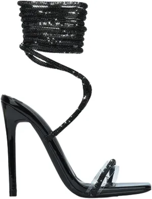 Cape Robbin Women's Rhinestone Lace Up High Heel Sandals