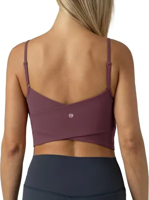 Colorfulkoala Women's Dreamlux Crop Tank Tops with Built in Bra Adjustable Spaghetti Strap Workout Yoga Camisole