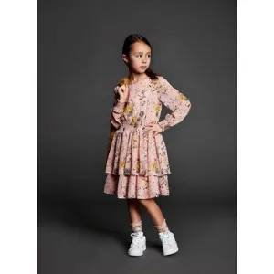Creamie Printed Chiffon Dress Rose Smoke