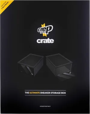 Crep Protect Unisex's CREP1017 Crate, Shoe/Sneaker/Trainer Stackable Storage Drop Front Box with Clear Door, Black (Black), One Size