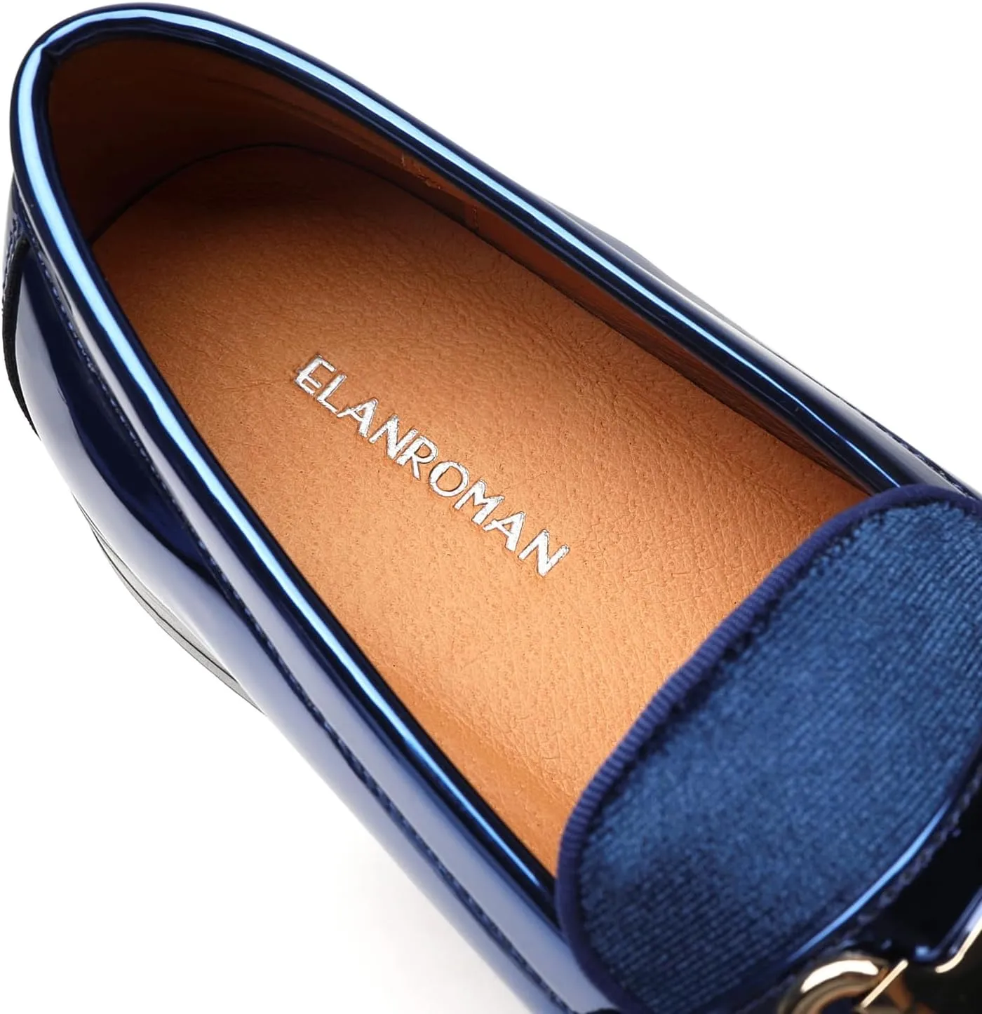 ELANROMAN Mens Dress Loafers Classic Patent Velvet Penny Tuxedo Shoes