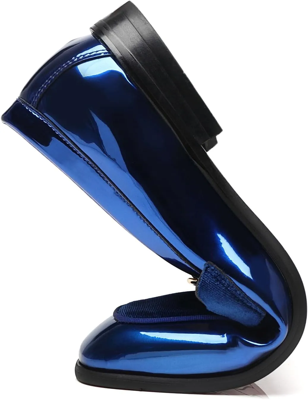 ELANROMAN Mens Dress Loafers Classic Patent Velvet Penny Tuxedo Shoes