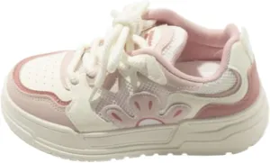 Floral Mesh Chunky Sneakers for Women & Girls - Y2K Retro Breathable Cute Kawaii Shoes, Comfy Lightweight Casual Trainers for Back to School, Beach Travel, All-Match Minimalist Streetwear Style