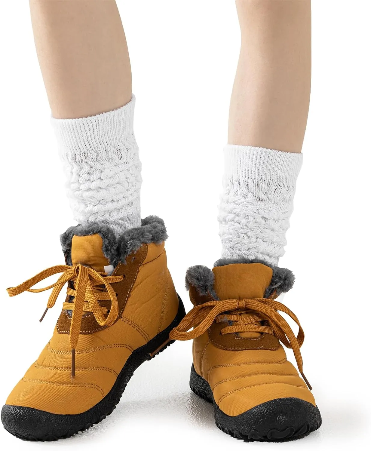 Flydo Womens Slouch Sock Scrunch Socks Soft Long Boot Socks for Women Stacked High Sock 2-3 PACK
