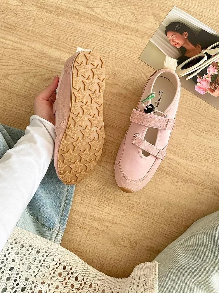 Geerta Sneakerina Ballet Sneaker Shoes for Women Girls Flats Cute Casual Lightweight Running Soft - Y2K Retro Non Slip Tennis & Racquet Sport Preppy Elegant Athleisure Kawaii Comfortable Walking
