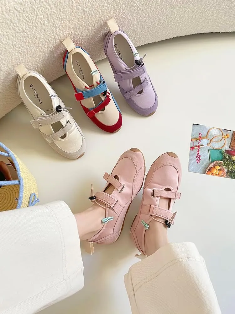 Geerta Sneakerina Ballet Sneaker Shoes for Women Girls Flats Cute Casual Lightweight Running Soft - Y2K Retro Non Slip Tennis & Racquet Sport Preppy Elegant Athleisure Kawaii Comfortable Walking