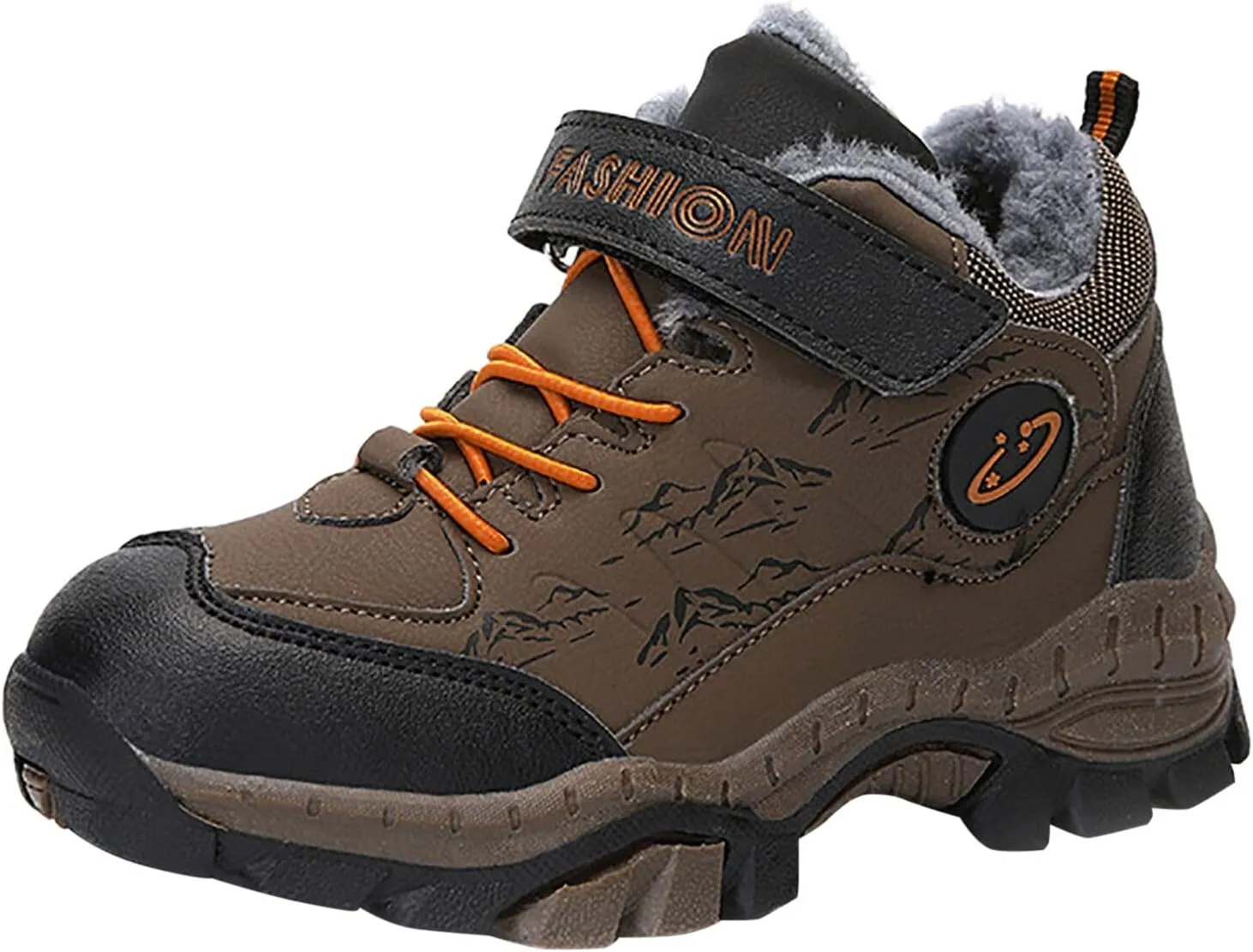 Girls Boys Snow Boots Lace Up Faux Fur Lined Sneakers Winter Warm Outdoor Shoes for Unisex Kids(/Little Kid/Big Kid)