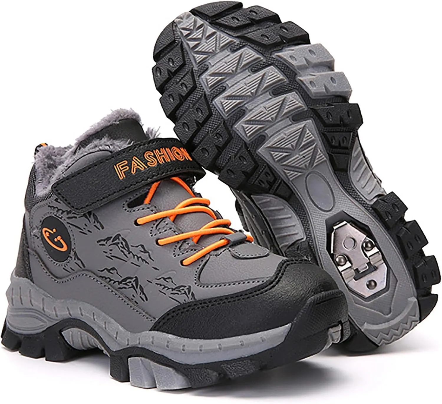 Girls Boys Snow Boots Lace Up Faux Fur Lined Sneakers Winter Warm Outdoor Shoes for Unisex Kids(/Little Kid/Big Kid)