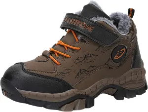 Girls Boys Snow Boots Lace Up Faux Fur Lined Sneakers Winter Warm Outdoor Shoes for Unisex Kids(/Little Kid/Big Kid)