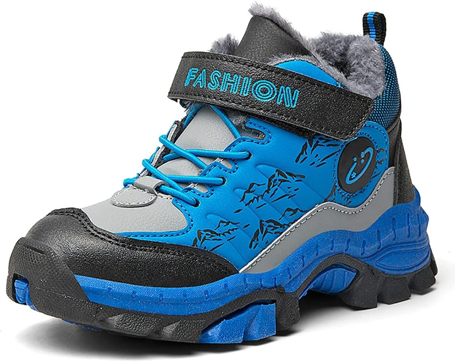 Girls Boys Snow Boots Lace Up Faux Fur Lined Sneakers Winter Warm Outdoor Shoes for Unisex Kids(/Little Kid/Big Kid)