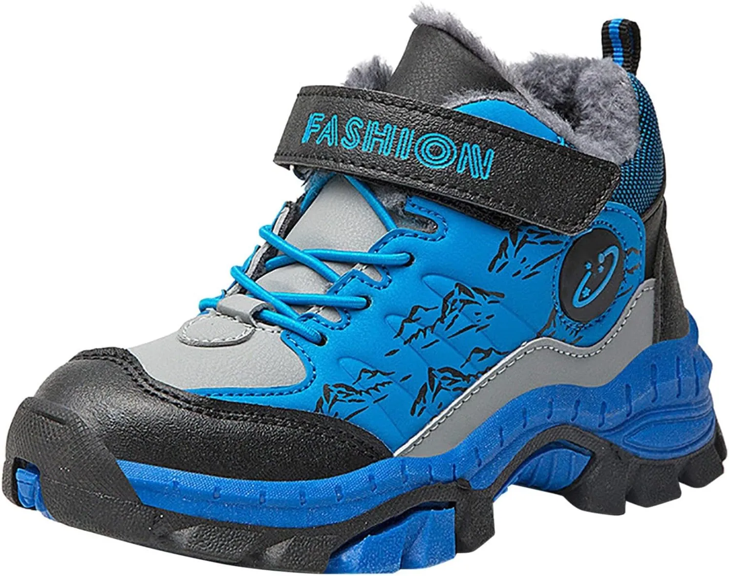 Girls Boys Snow Boots Lace Up Faux Fur Lined Sneakers Winter Warm Outdoor Shoes for Unisex Kids(/Little Kid/Big Kid)
