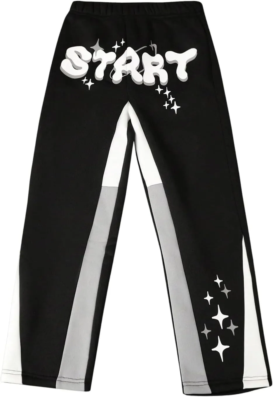 GORGLITTER Boy's Star Graphic Stacked Sweatpants Y2K Elastic Waist Straight Leg Track Pants