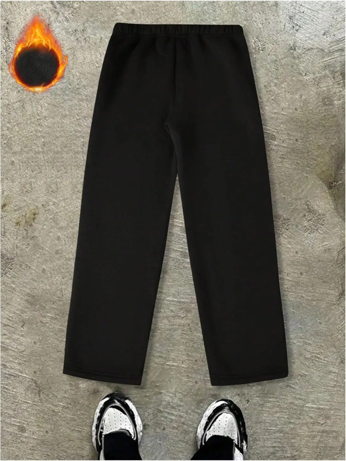 GORGLITTER Boy's Star Graphic Stacked Sweatpants Y2K Elastic Waist Straight Leg Track Pants