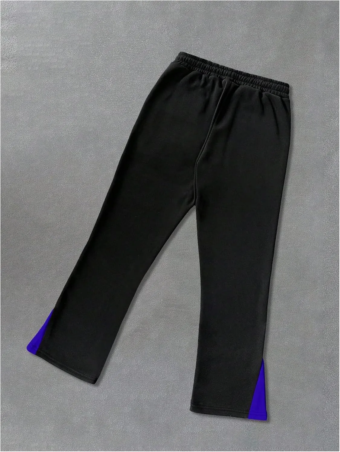 GORGLITTER Men's Y2K Sweatpants Graphic Flare Sweatpants Color Block Drawstring Waist Drippy Pants Streetwear